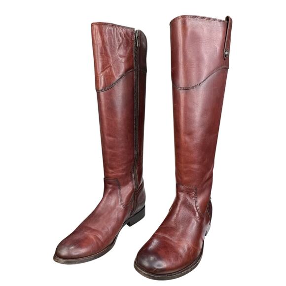 Frye Women’s Melissa Tab Redwood Leather Riding Boot Size US 7 - Picture 6 of 12